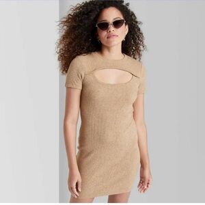 Wild Fable Tan Cut Out Dress